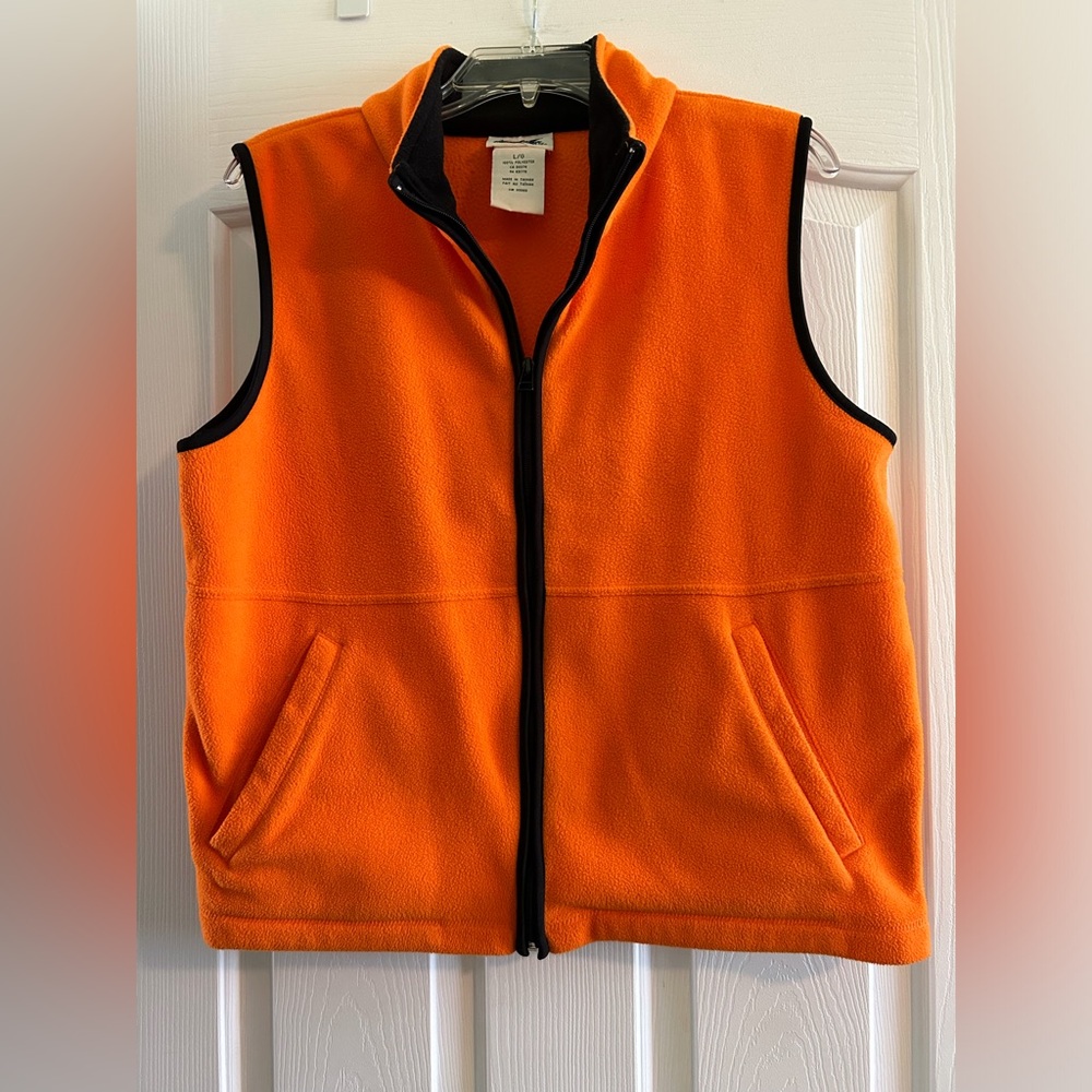 Bright orange fleece vest